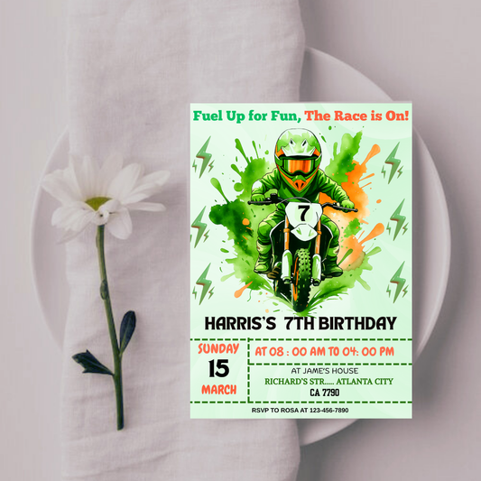 Boy Motocross Birthday Invitation Dirt Bike Birthday Invitation Motocross Invitation Dirt Bike Invitation Dirt Jump Birthday Invitation Canva