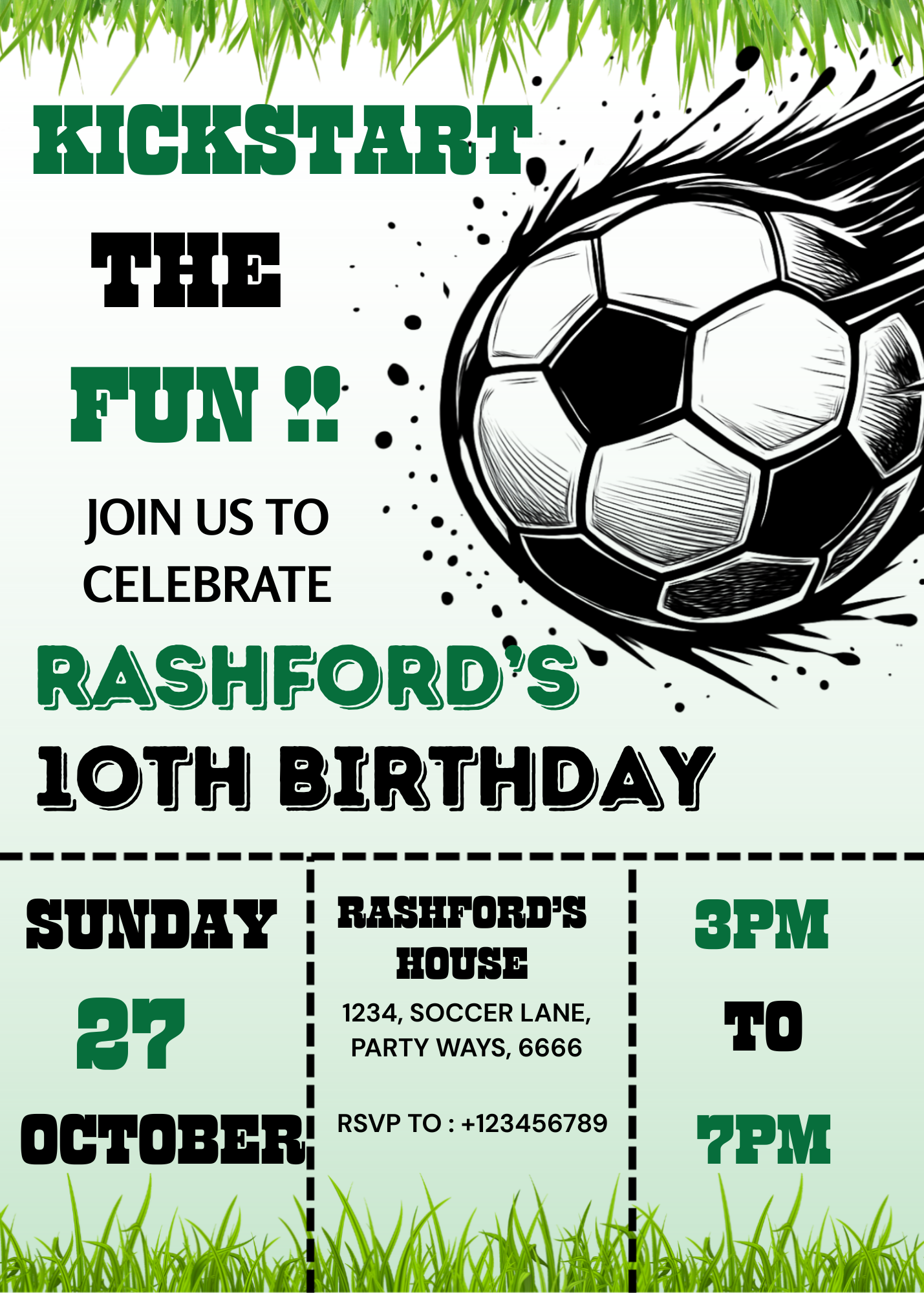 Soccer Birthday Invitation, Editable Age Soccer Jersey, Kid Soccer Bday Party Invite, Digital Template, Printable Card, Instant Download